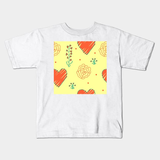 Elegance Seamless pattern with flowers Kids T-Shirt by Olga Berlet